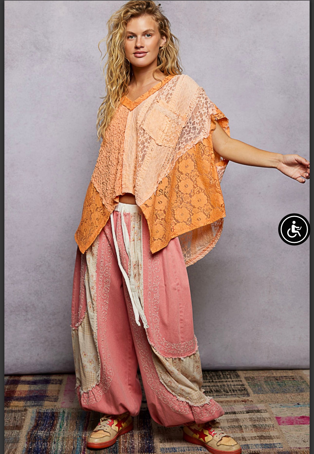 🍊 POL Lace Top