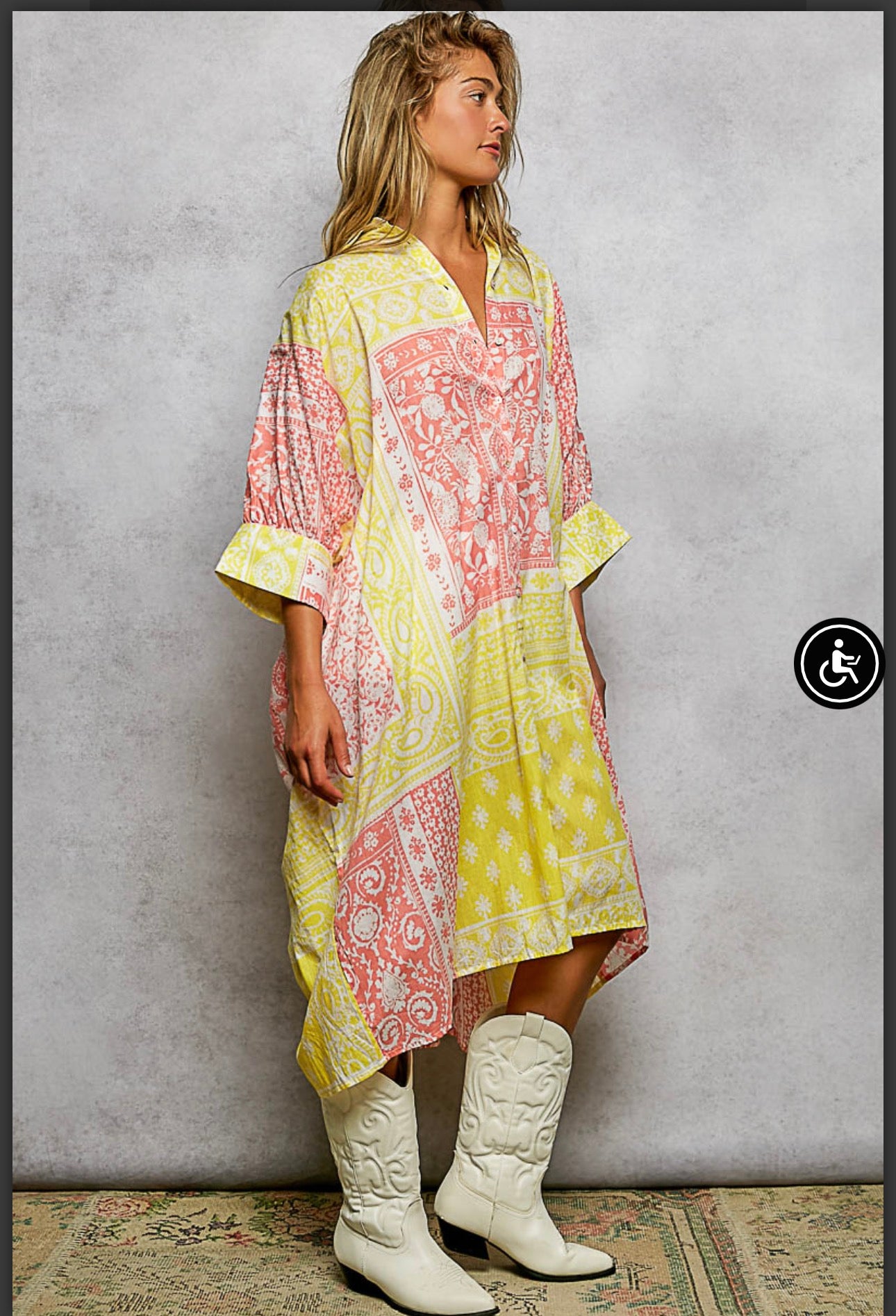 🍋 POL Lemon Blouse Dress