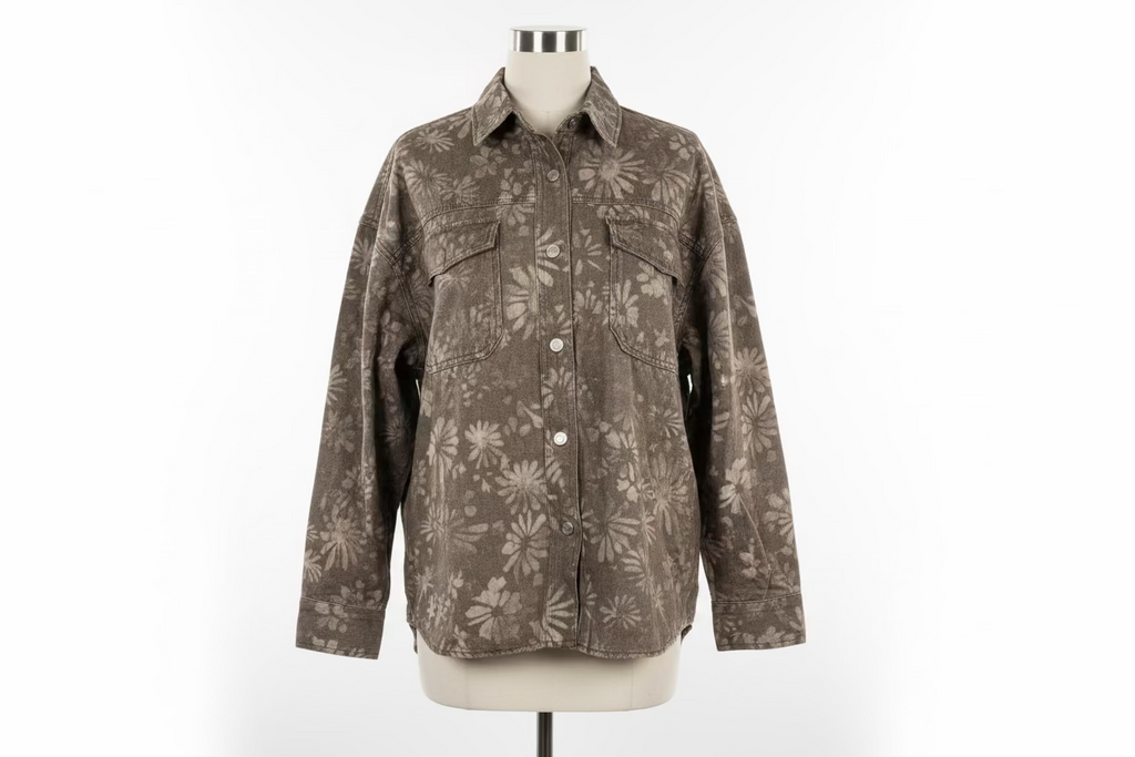 ENTRO Denim Floral Jacket