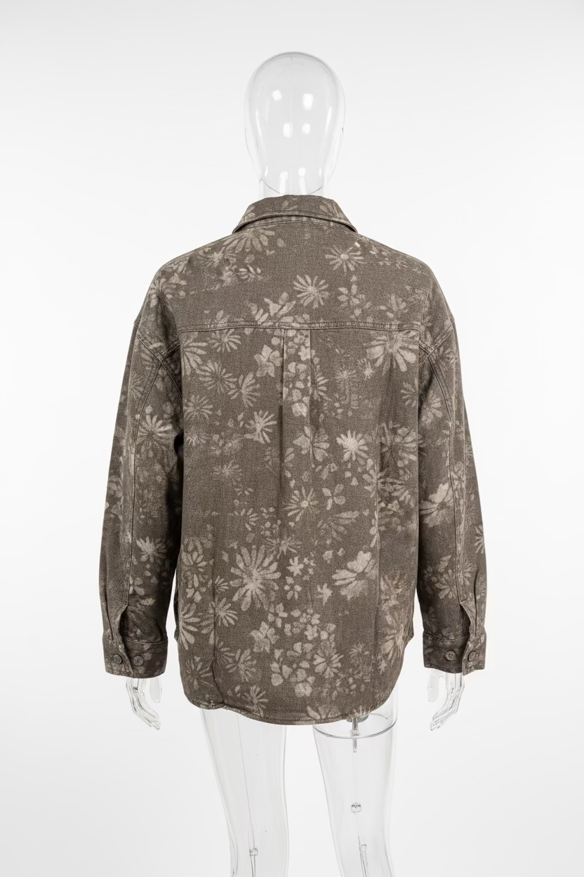 ENTRO Denim Floral Jacket