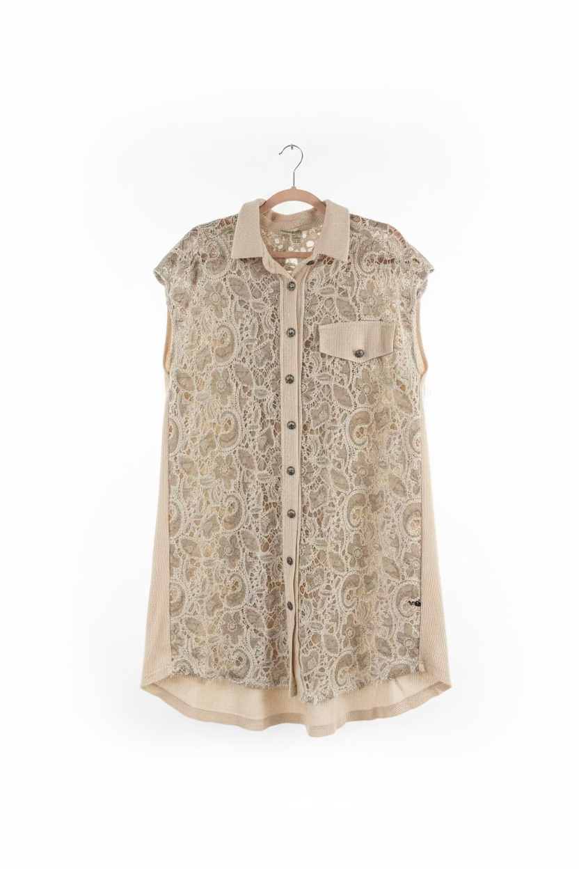 POL New-To-You Cream Lace Dress