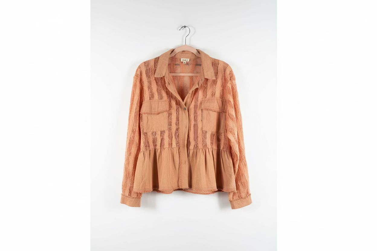 POL New-To-You Apricot Lace Blouse