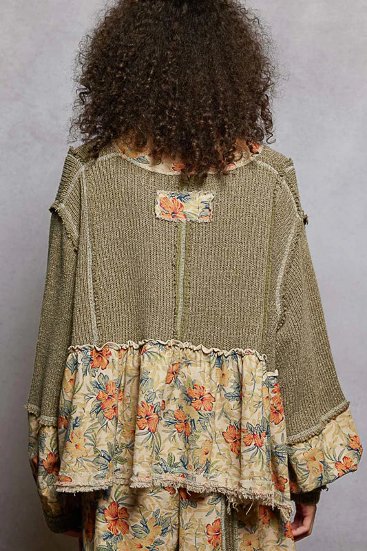 POL Floral Peasant Top