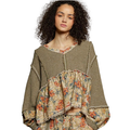 POL Floral Peasant Top