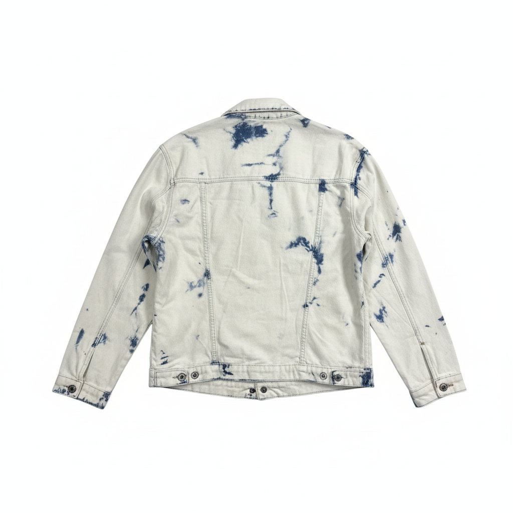 Bleach Dye Denim Jacket Back View